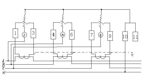 三相四线电度表两种接入方式的接线图
